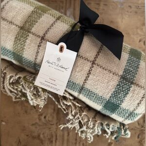 Hearth & Hand Green and Cream Checkered Throw